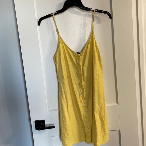 Yellow forever 21 button up dress - Picture 1 of 3